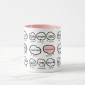 Handgeschriebene Mutter-Typografie Rosa Muttertag Tasse (Zentrum)