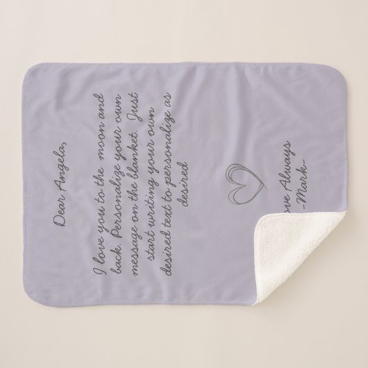 Handgeschriebene Nachrichten personalisieren den T Sherpadecke (Vorderseite (Horizontal))