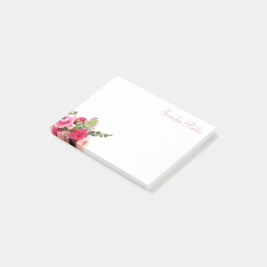 Handgeschriebene Name Chic Template Aquarellfarben Post-it Klebezettel (angewinkelt)