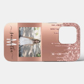 Handgeschriebene Name Rose Gold Glitzer Foto Case-Mate iPhone Hülle (Rückseite (Horizontal))