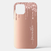 Handgeschriebene Name Rose Gold Glitzer Look Case-Mate iPhone Hülle (Rückseite)