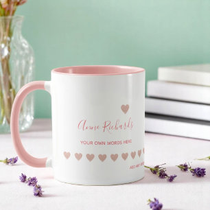 Handgeschriebene Namenssignatur mit rosa Liebe-Her Tasse
