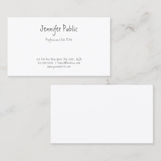 Handgeschriebene Niedliche Vorlage Beruflich Visitenkarte (Vorne/Hinten)