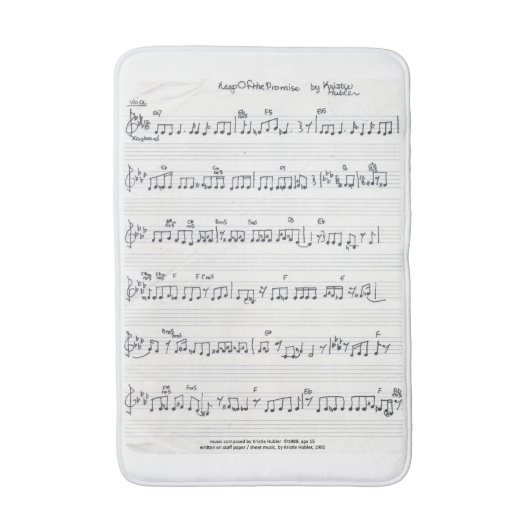 Handgeschriebene Notenmatte Badematte (Vorderseite Vertikal)