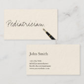 Handgeschriebene Pädiatrische Visitenkarte (Vorne/Hinten)