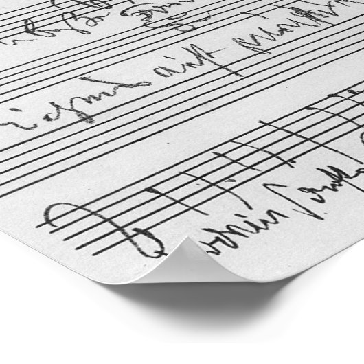 Handgeschriebene Partitur Poster (Ecke)