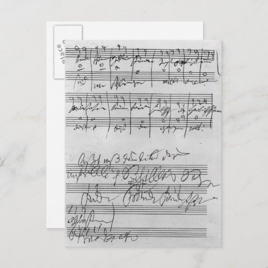 Handgeschriebene Partitur Postkarte (Vorne/Hinten)