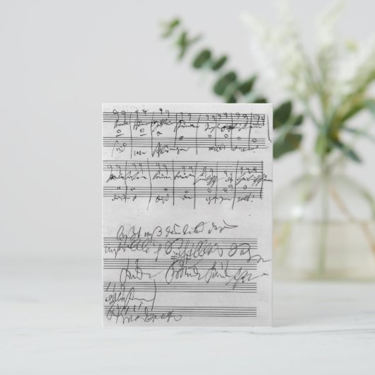 Handgeschriebene Partitur Postkarte (Stehend Vorderseite)