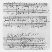 Handgeschriebene Partitur Quadratischer Aufkleber (Vorderseite)