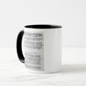 Handgeschriebene Partitur Tasse (Vorderseite Links)