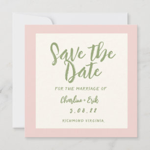 Handgeschriebene Pastell-Retro-Hochzeit - Termin v Save The Date