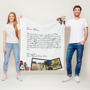 Handgeschriebene personalisierte Lieben und Fotos Fleecedecke