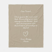 Handgeschriebene Personalisierte Nachrichtenfreund Fleecedecke (Vorderseite)