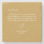 Handgeschriebene Personalisierte Nachrichtenfreund Steinuntersetzer (Vorderseite)