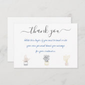 Handgeschriebene Pflanze danken Ihnen Einsteckkart Dankeskarte (Vorne/Hinten)