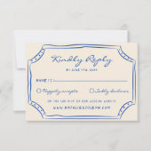 Handgeschriebene Pinstripes bemalt Italienische Ho RSVP Karte (Vorderseite)