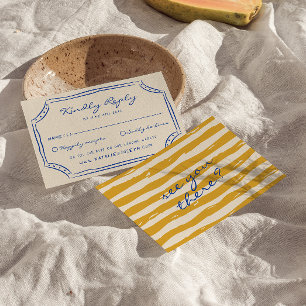 Handgeschriebene Pinstripes bemalt Italienische Ho RSVP Karte