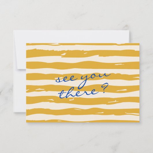 Handgeschriebene Pinstripes bemalt QR-Code Hochzei RSVP Karte (Rückseite)