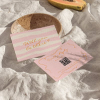 Handgeschriebene Pinstripes QR Code Farbige Hochze