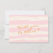 Handgeschriebene Pinstripes Whimsical Colorful Wed RSVP Karte (Rückseite)