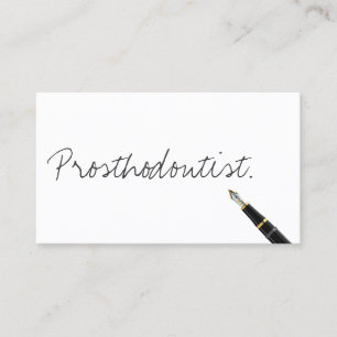 Handgeschriebene Prosthodontics-Visitenkarte Visitenkarte