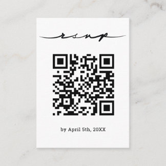 Handgeschriebene QR-Code-RSVP-Karte Begleitkarte