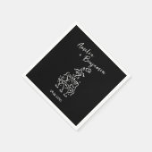 Handgeschriebene Retro-Champagner-Turm-Hochzeit Serviette (Ecke)