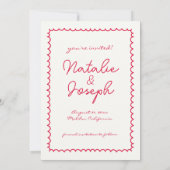 Handgeschriebene Retro-farbenfrohe, einzigartige F Save The Date (Rückseite)