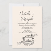 Handgeschriebene Retro-Handschriften, die in einer Einladung (Vorderseite)