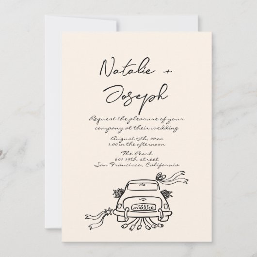 Handgeschriebene Retro-Handschriften, die in einer Einladung (Vorderseite)