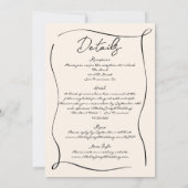 Handgeschriebene Retro-Handschriften, die in einer Einladung (Rückseite)