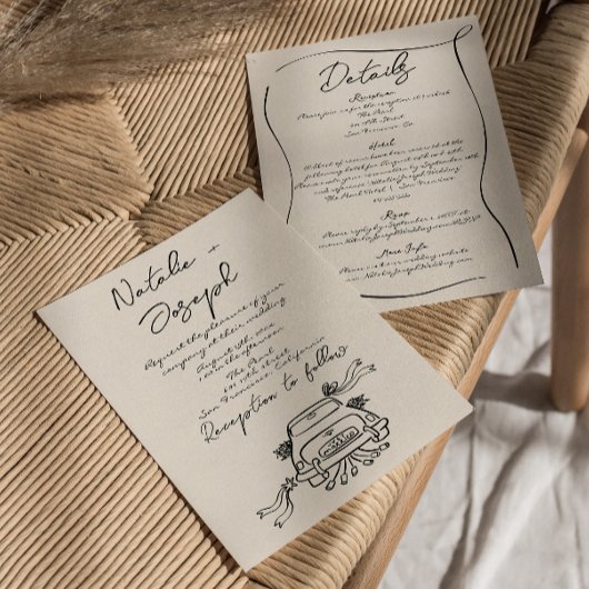 Handgeschriebene Retro-Handschriften, die in einer Einladung