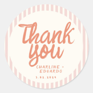 Handgeschriebene Retro-Hochzeits-Rechteck-Aufklebe Runder Aufkleber