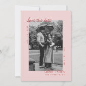 Handgeschriebene Retro-Minimalistische Hochzeit Sp Einladung (Vorderseite)