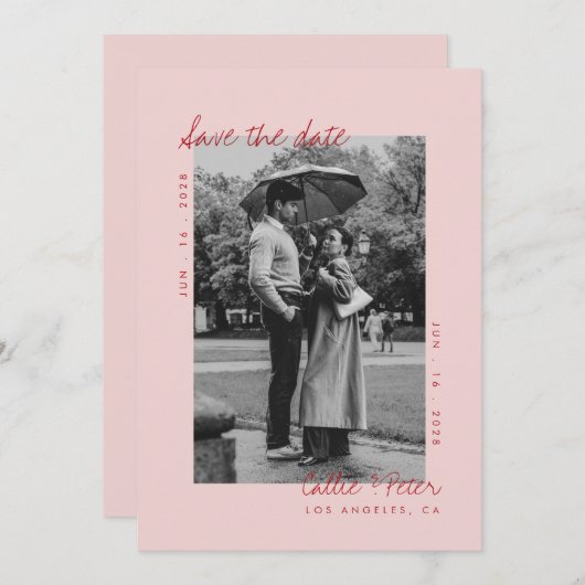 Handgeschriebene Retro-Minimalistische Hochzeit Sp Einladung (Vorne/Hinten)