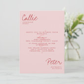 Handgeschriebene Retro-Minimalistische monochromat Einladung (Stehend Vorderseite)