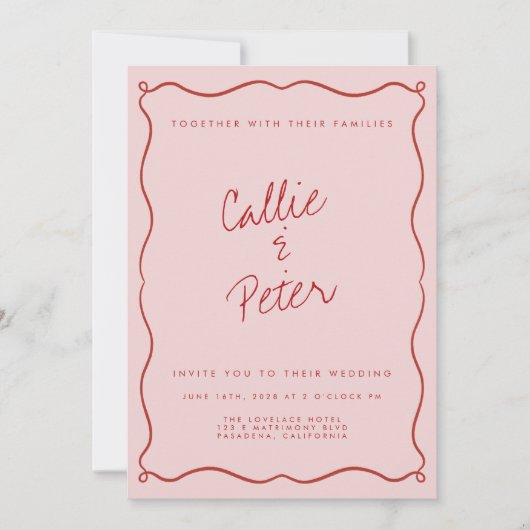 Handgeschriebene Retro-Minimalistische Monochrome Einladung (Vorderseite)