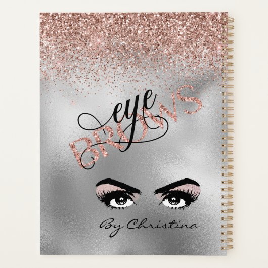 Handgeschriebene Rose Eyebrow Gold Threading Waxin Planer (Rückseite)