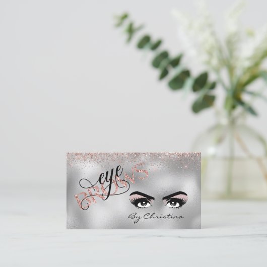 Handgeschriebene Rose Eyebrow Gold Threading Waxin Visitenkarte (Stehend Vorderseite)