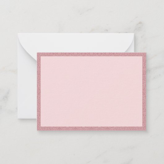 Handgeschriebene Rose Gold Glitzer Elegante Modern Mitteilungskarte (Rückseite)