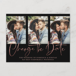 Handgeschriebene Rose Gold-Hochzeit Postkarte