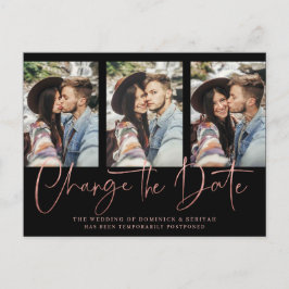 Handgeschriebene Rose Gold-Hochzeit Postkarte