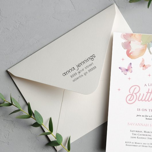 Handgeschriebene Rücksendeadresse für lässigen Spa Permastempel