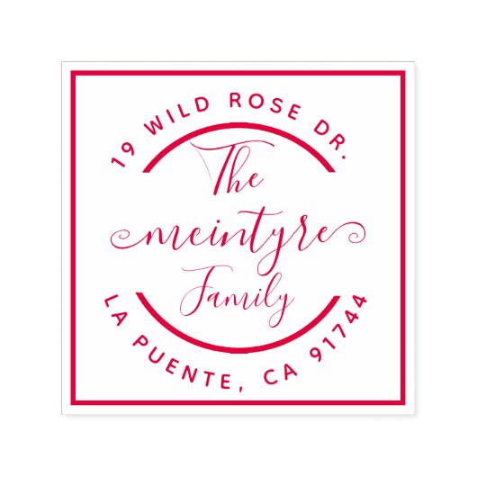 Handgeschriebene Rücksendeadresse mit einfachen qu Permastempel (Design)