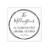 Handgeschriebene Rücksendeadresse mit Familienname Gummistempel (Prägung)