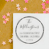 Handgeschriebene Rücksendeadresse mit Familienname Gummistempel