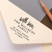 Handgeschriebene Rücksendeadresse mit Liebe Family Gummistempel