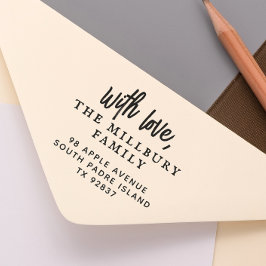 Handgeschriebene Rücksendeadresse mit Liebe Family Gummistempel