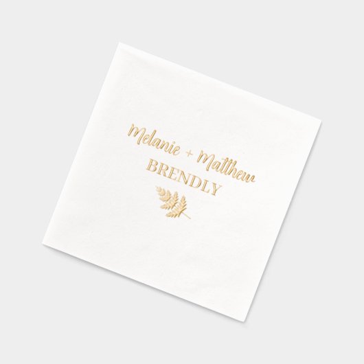 Handgeschriebene rustikale Monogrammnamen Modernes Servietten Mit Folie (Links)