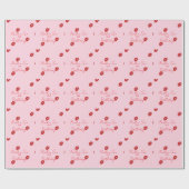 Handgeschriebene sassy rote Lippenstift-Geburtstag Geschenkpapier (Flach)